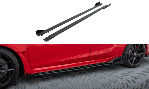 MAXTON DESIGN - Street Pro Lišty pod bočné prahy + Splitre Honda Civic Type-R Mk 11, Čierna Matná