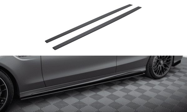 MAXTON DESIGN - Street Pro Lišty pod bočné prahy Mercedes-AMG C63 Sedan / Combi W205 Facelift, Čierna Matná