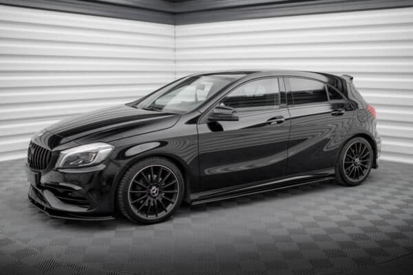 MAXTON DESIGN - Street Pro Lišty pod bočné prahy Mercedes-Benz A AMG-Line W176 Facelift, Čierna Matná – Obrázok 6