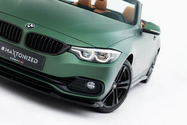 MAXTON DESIGN - Spoiler pod predný nárazník, vhodné pre BMW 4 Cabrio / Coupe F33 / F32, Čierny lesk