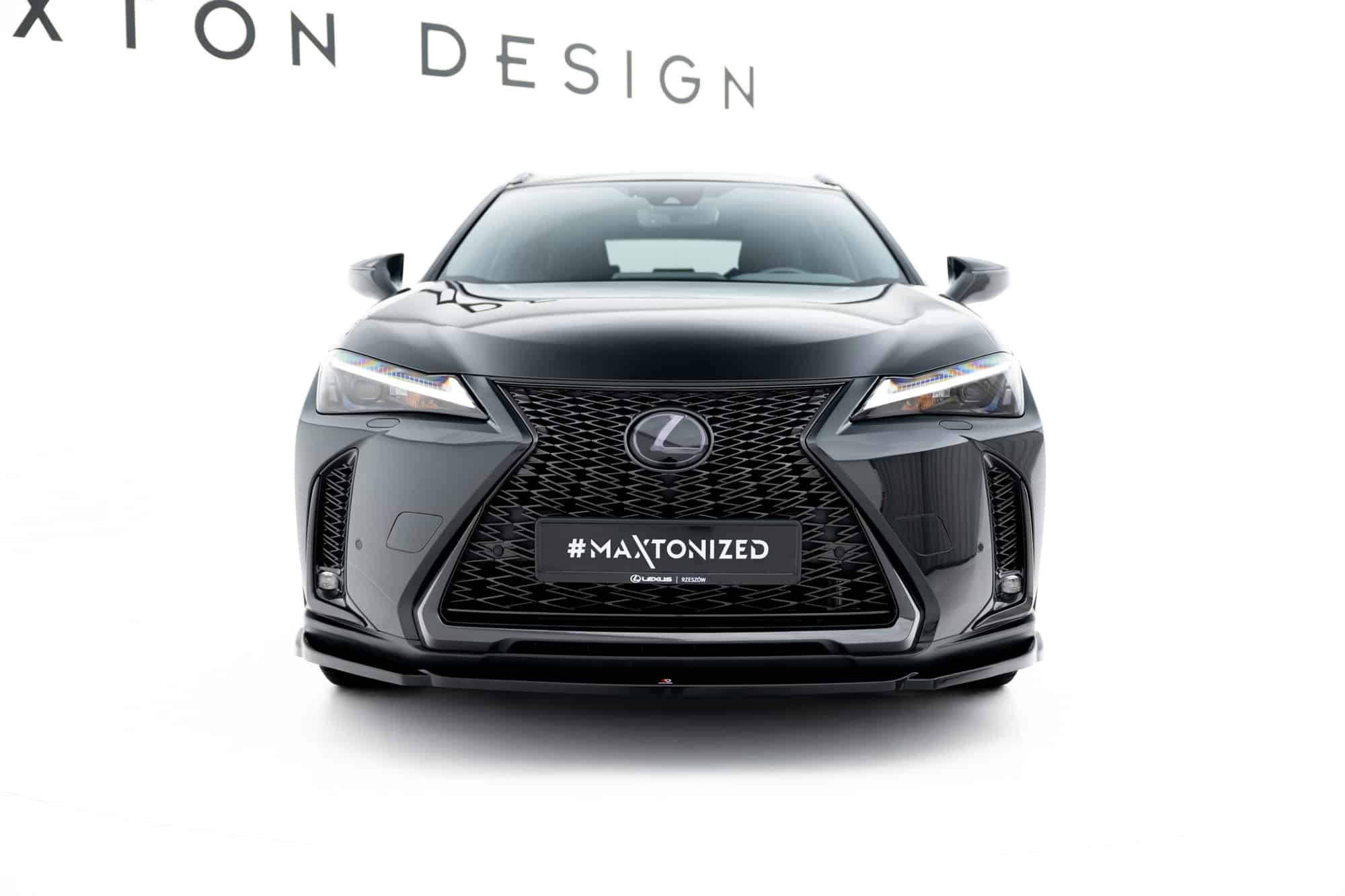 MAXTON DESIGN - Spoiler pod predný nárazník, Lexus UX F-Sport Mk1, Čierny lesk – Obrázok 2