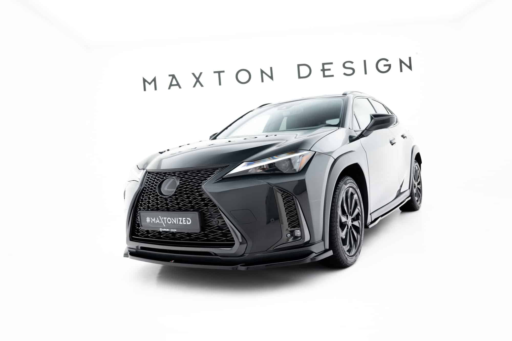 MAXTON DESIGN - Spoiler pod predný nárazník, Lexus UX F-Sport Mk1, Čierny lesk