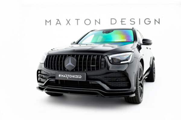 MAXTON DESIGN - Spoiler pod predný nárazník, Mercedes-AMG GLC 43 / AMG-Line SUV X253 Facelift, Čierny lesk
