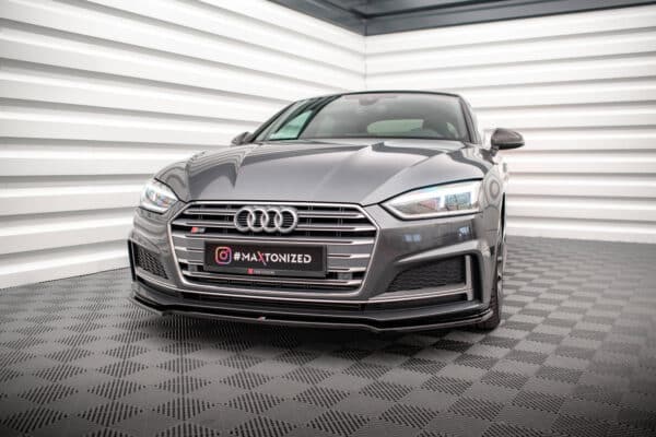 MAXTON DESIGN - Spoiler pod Predný náraznik  V.1 Audi A5 F5 S-Line , Čierny lesk (Kópia)