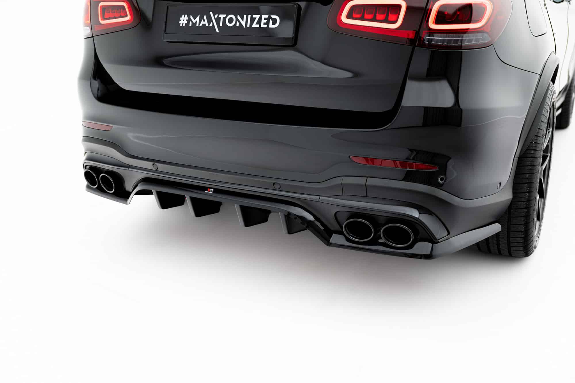 MAXTON DESIGN - Spoiler pod zadný nárazník, Mercedes-AMG GLC 43 SUV X253 Facelift, Čierny lesk