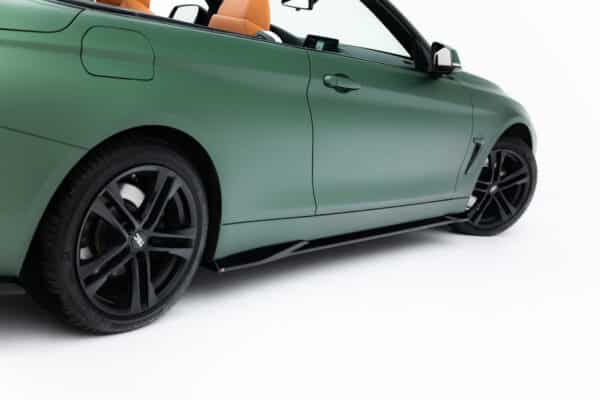 MAXTON DESIGN - Lišty pod bočné prahy, vhodné pre BMW 4 Cabrio / Coupe F33 / F32, Čierny lesk – Obrázok 2