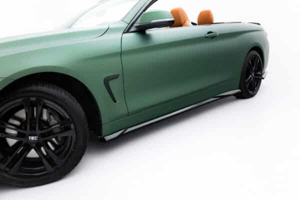 MAXTON DESIGN - Lišty pod bočné prahy, vhodné pre BMW 4 Cabrio / Coupe F33 / F32, Čierny lesk