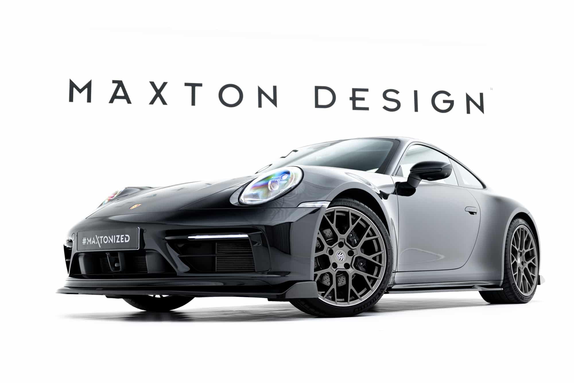 MAXTON DESIGN - Lišty pod bočné prahy V.1, Porsche 911 Carrera Sport Design 992, Čierny lesk – Obrázok 2
