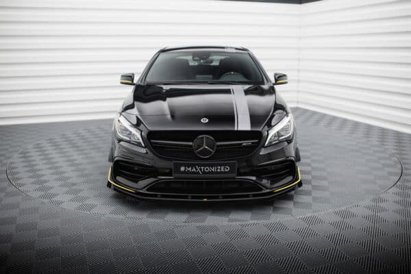 MAXTON DESIGN - Street pro Spoiler pod predný nárazník + Splitre Mercedes-AMG CLA 45 Aero C117 Facelift, Čierna Matná – Obrázok 2