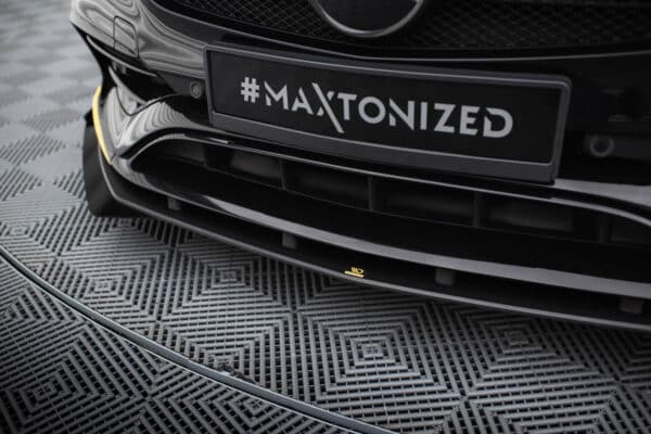 MAXTON DESIGN - Street pro Spoiler pod predný nárazník + Splitre Mercedes-AMG CLA 45 Aero C117 Facelift, Čierna Matná – Obrázok 5
