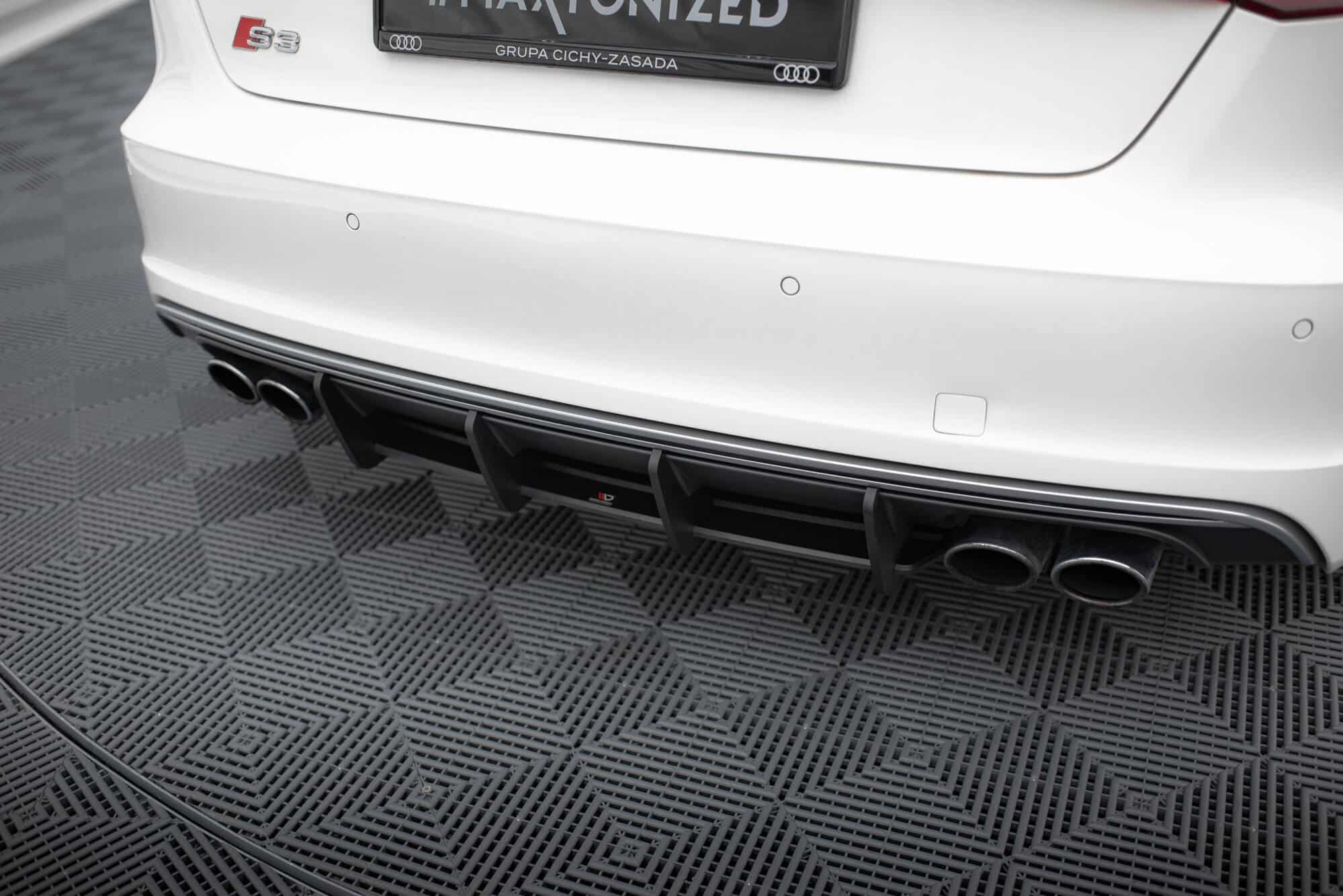 MAXTON DESIGN - Street pro Difúzor zadného nárazníka, Audi S3 Sportback / Hatchback 8V, Čierna Matná – Obrázok 2