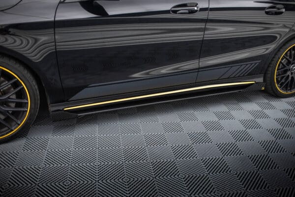 MAXTON DESIGN - Street pro Lišty pod bočné prahy + Splitre, Mercedes-AMG CLA 45 C117 Facelift, Čierna Matná