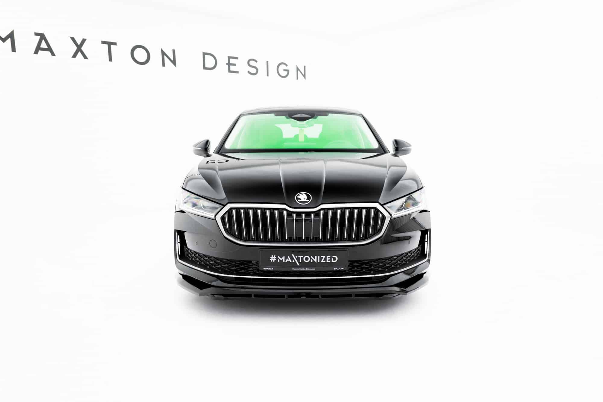 MAXTON DESIGN - Spoiler pod predný nárazník V.1, Skoda Superb Mk4, Čierny lesk – Obrázok 2