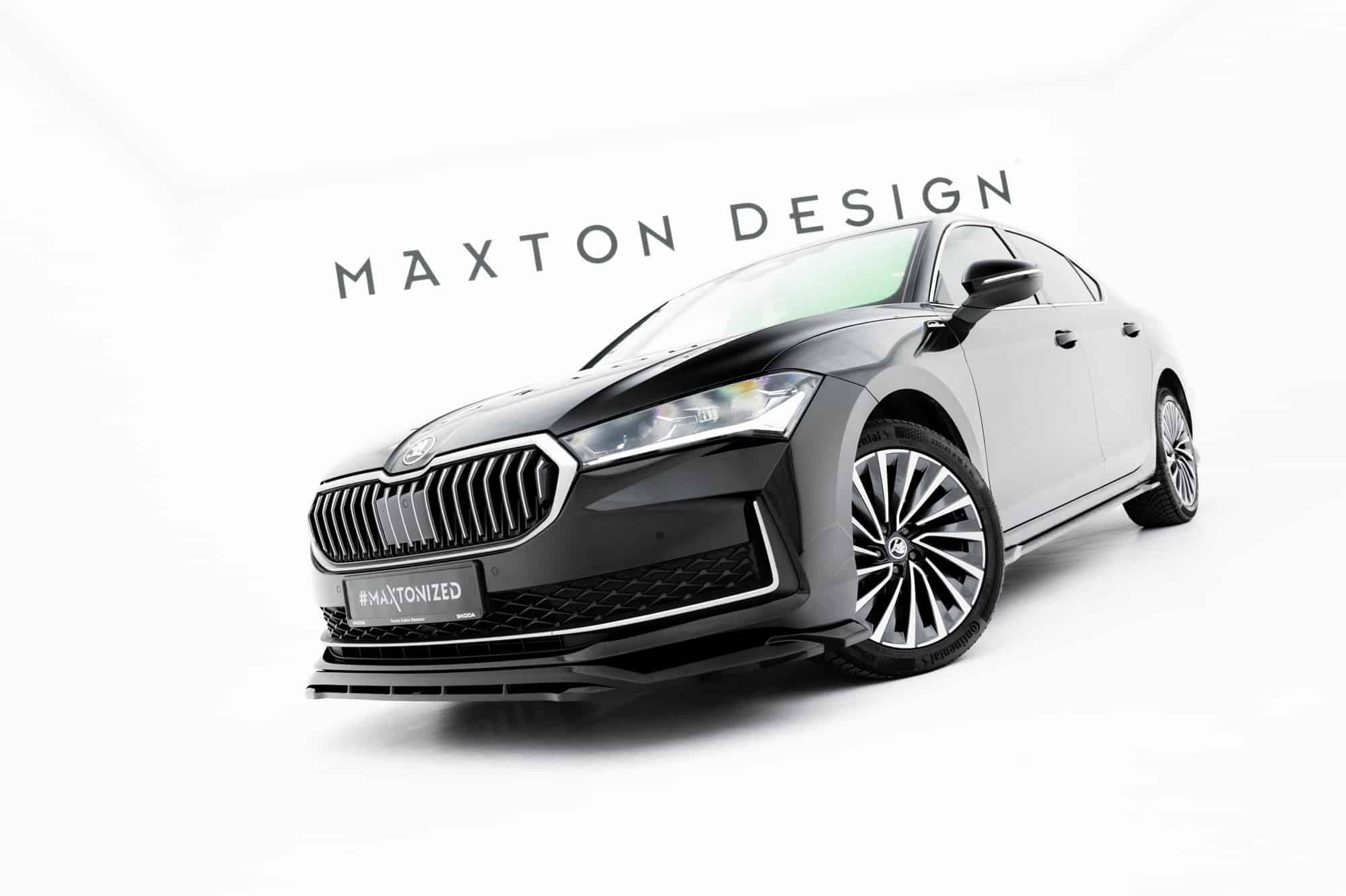 MAXTON DESIGN - Spoiler pod predný nárazník V.1, Skoda Superb Mk4, Čierny lesk – Obrázok 6