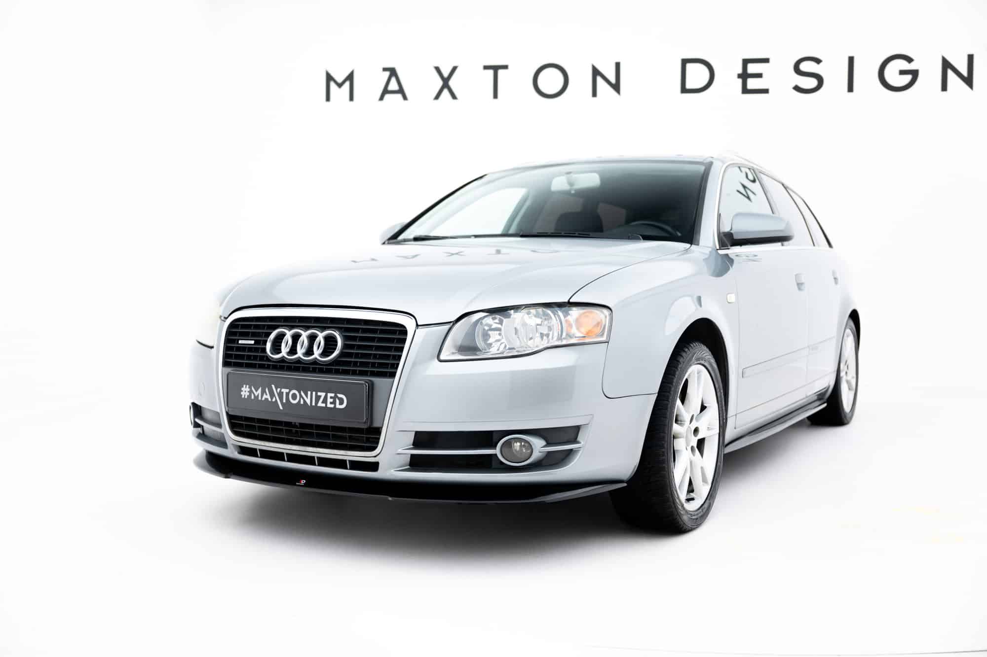 MAXTON DESIGN - Spoiler pod Predný náraznik V.2 Audi A4 B7 , Čierny lesk