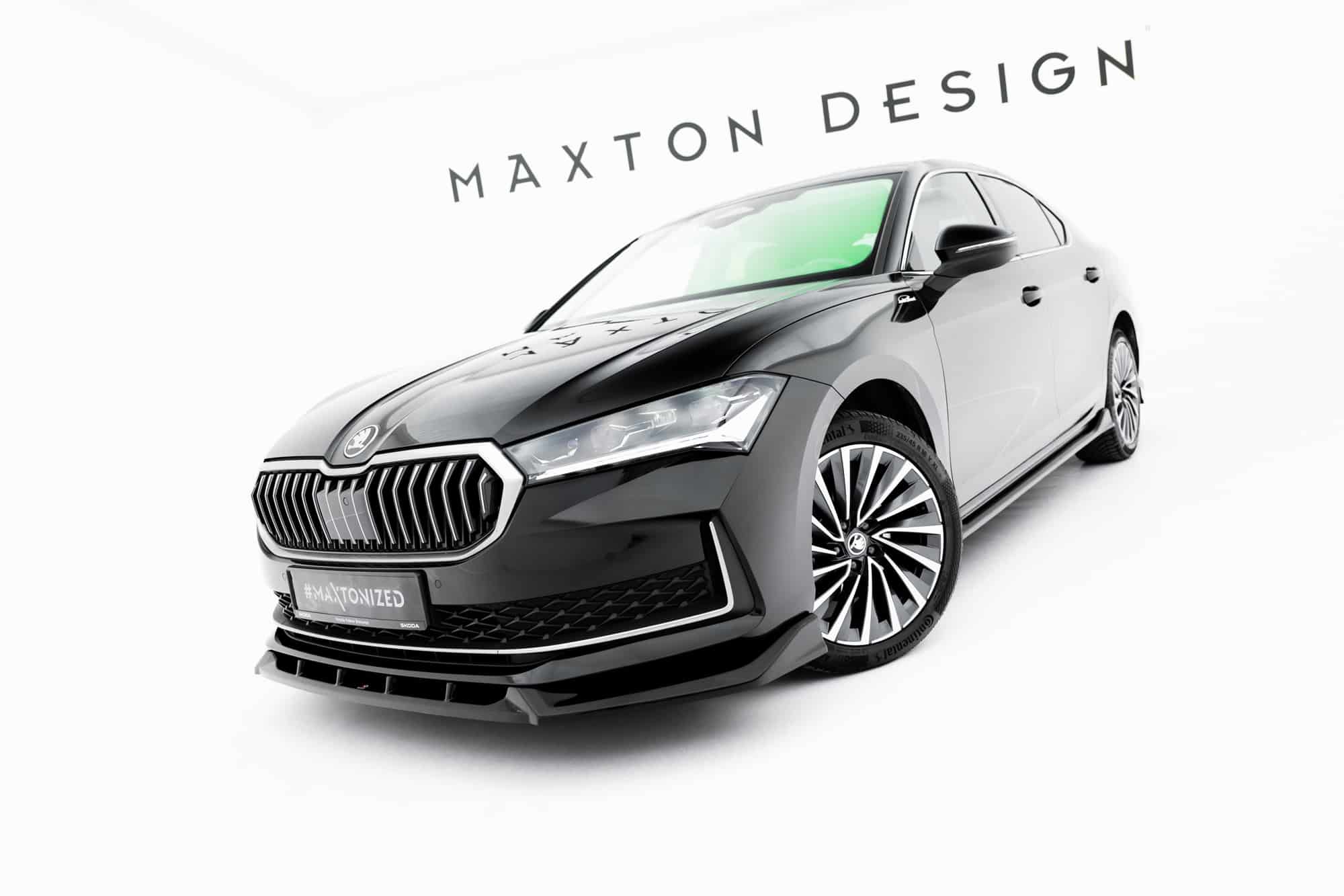 MAXTON DESIGN - Spoiler pod predný nárazník V.2, Skoda Superb Mk4, Čierny lesk – Obrázok 6
