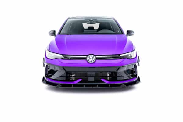 MAXTON DESIGN - Spoiler pod predný nárazník V.3 + Splitre, Volkswagen Golf R Mk8 Facelift, Čierny lesk – Obrázok 2