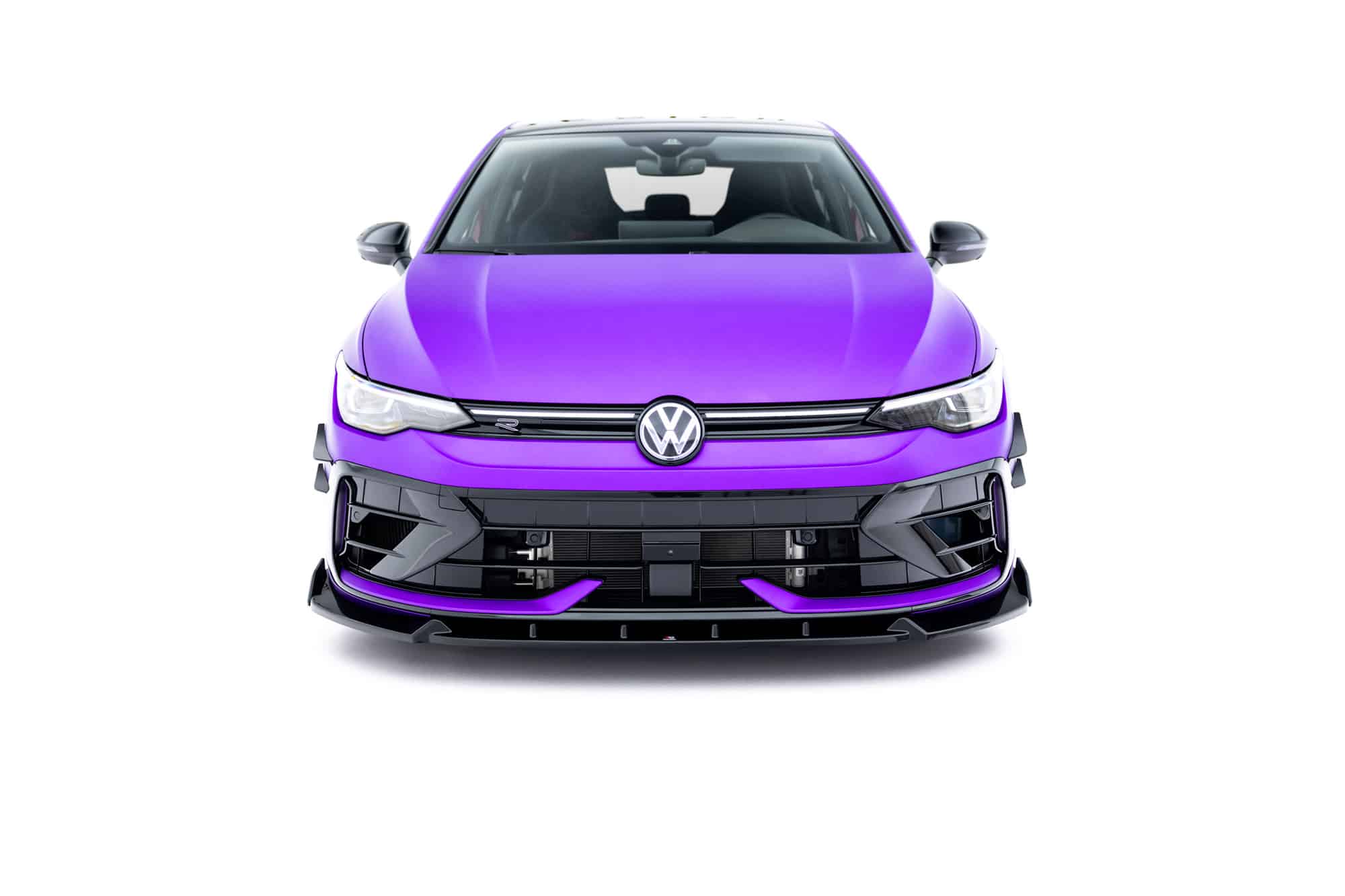 MAXTON DESIGN - Spoiler pod predný nárazník V.3 + Splitre, Volkswagen Golf R Mk8 Facelift, Čierny lesk – Obrázok 2