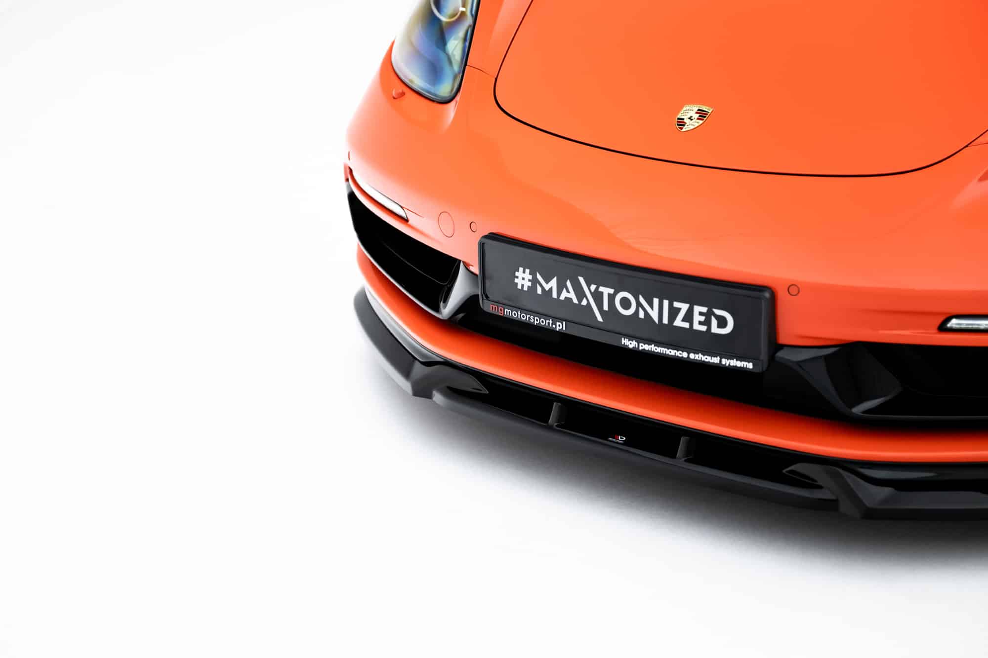 MAXTON DESIGN - Spoiler pod predný nárazník V.3, Porsche 718 Cayman GTS 982c, Čierny lesk – Obrázok 5