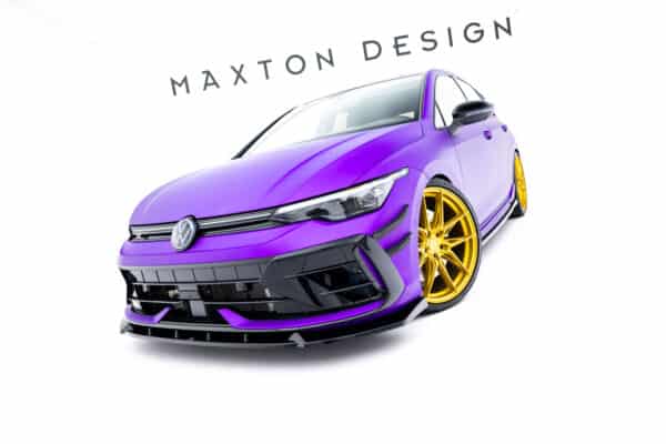 MAXTON DESIGN - Spoiler pod predný nárazník V.3, Volkswagen Golf R Mk8 Facelift, Čierny lesk