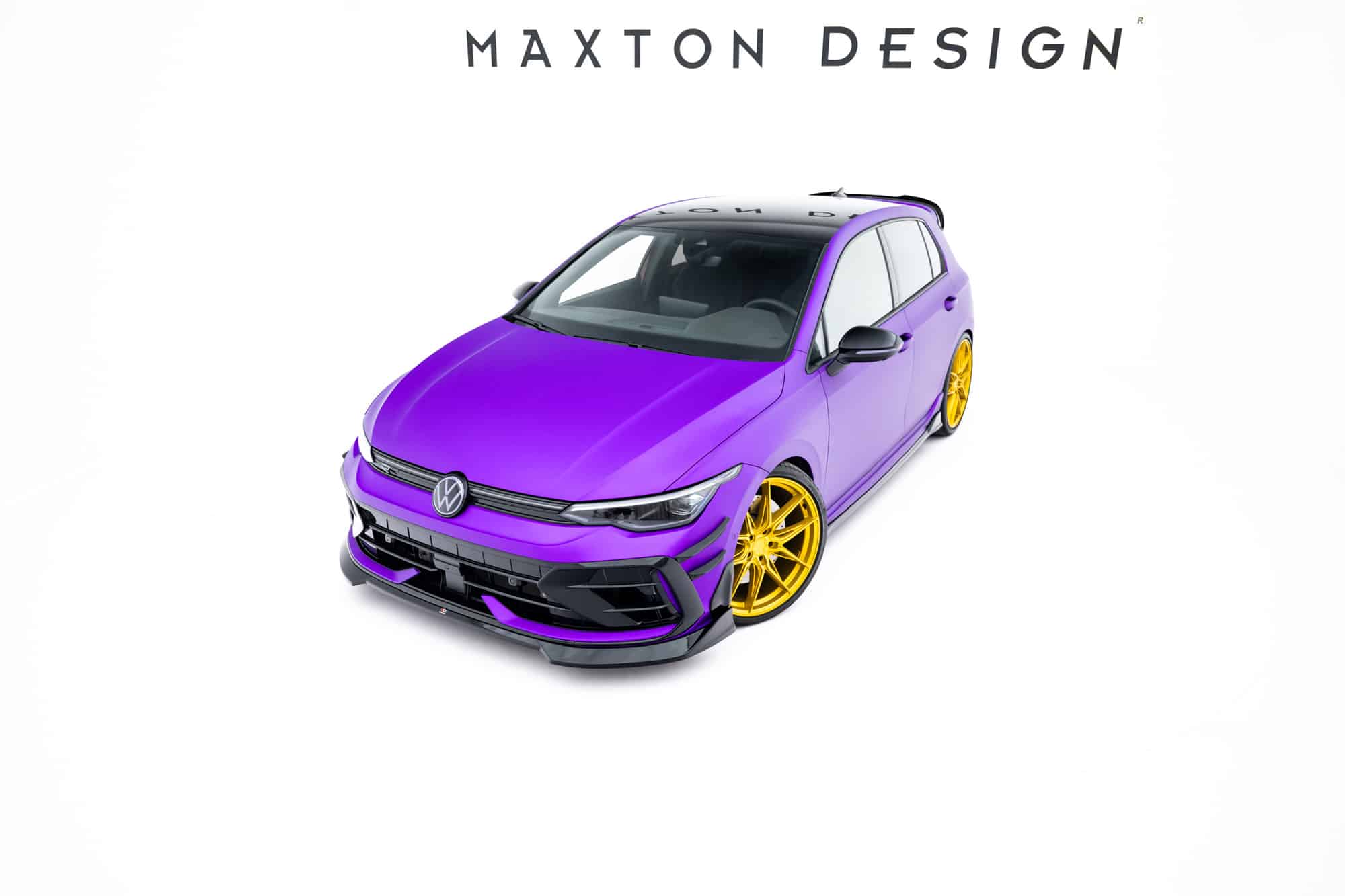 MAXTON DESIGN - Spoiler pod predný nárazník V.4, Volkswagen Golf R Mk8 Facelift, Čierny lesk – Obrázok 2