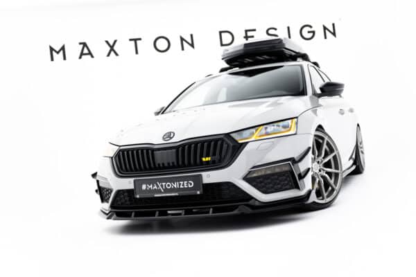 MAXTON DESIGN - Spoiler pod predný nárazník V.5, Skoda Octavia RS Mk4, Čierny lesk – Obrázok 2