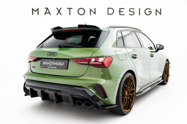 MAXTON DESIGN - Bočné spoilere zadného nárazníka V.3, Audi S3 Sportback 8Y Facelift, Čierny lesk – Obrázok 5