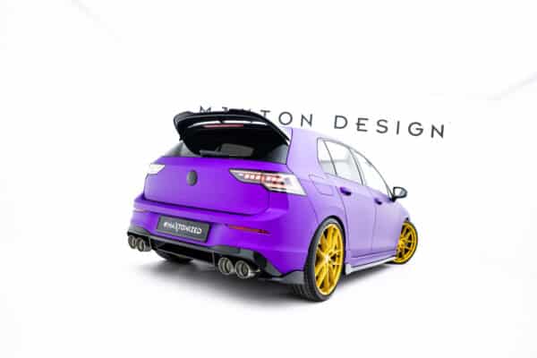 MAXTON DESIGN - Bočné spoilere pod zadný nárazník V.7, Volkswagen Golf R Mk8/Mk8 Facelift, Čierny lesk