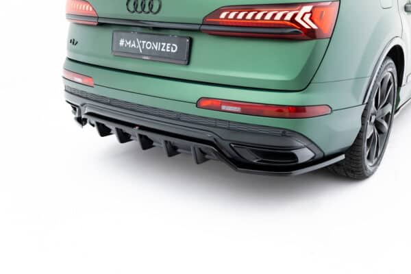 MAXTON DESIGN - Spoiler pod zadný nárazník, Audi Q7 S-Line Mk2 Facelift, Čierny lesk