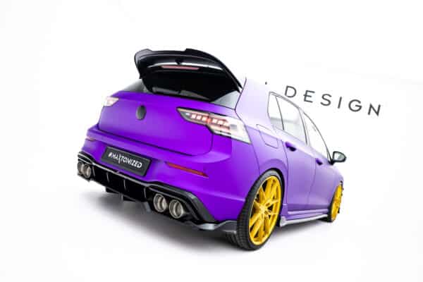 MAXTON DESIGN - Spoiler pod zadný nárazník V.1, Volkswagen Golf R Mk8 / Mk8 Facelift, Čierny lesk
