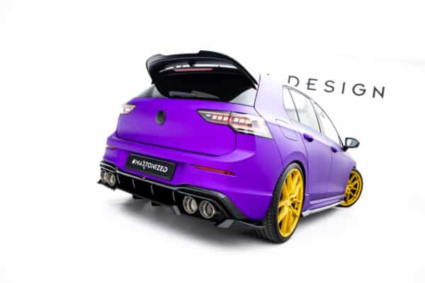 MAXTON DESIGN - Spoiler pod zadný nárazník V.2, Volkswagen Golf R Mk8 / Mk8 Facelift, Čierny lesk