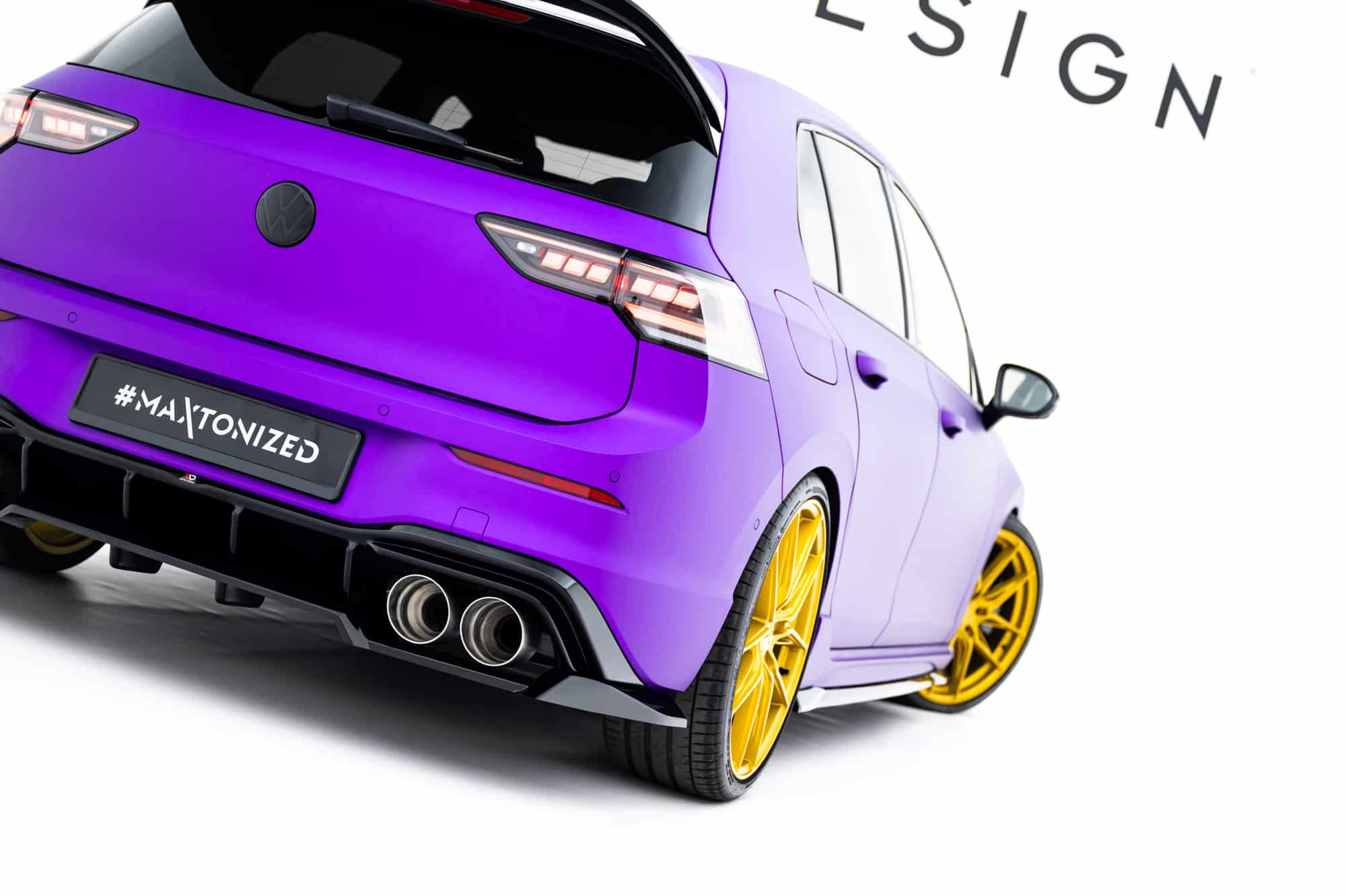 MAXTON DESIGN - Spoiler pod zadný nárazník V.2, Volkswagen Golf R Mk8 / Mk8 Facelift, Čierny lesk – Obrázok 7