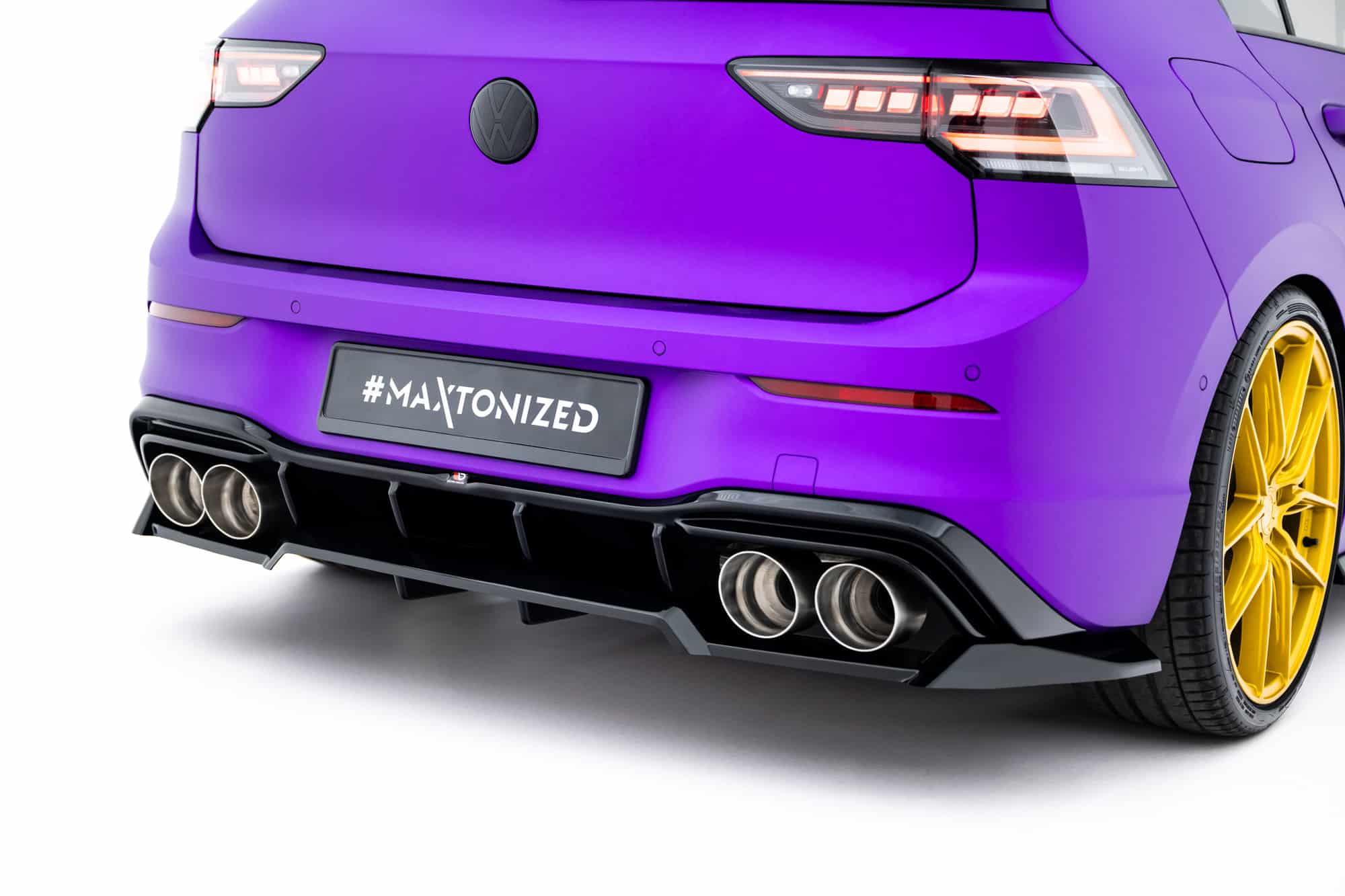 MAXTON DESIGN - Spoiler pod zadný nárazník V.2, Volkswagen Golf R Mk8 / Mk8 Facelift, Čierny lesk – Obrázok 6