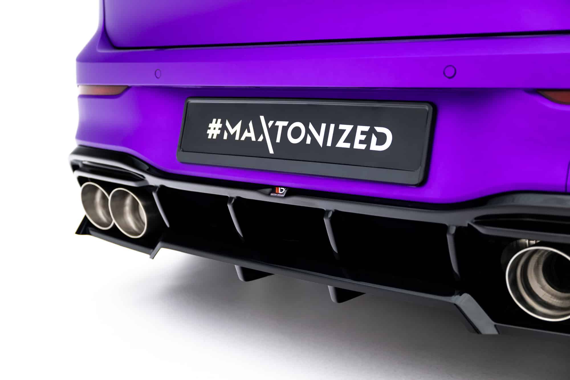 MAXTON DESIGN - Spoiler pod zadný nárazník V.2, Volkswagen Golf R Mk8 / Mk8 Facelift, Čierny lesk – Obrázok 5