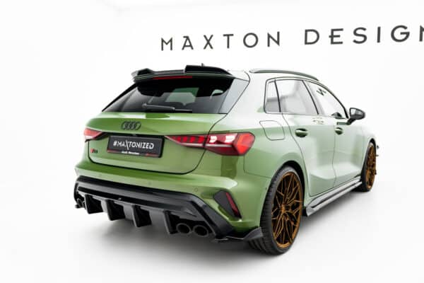 MAXTON DESIGN - Difúzor zadného nárazníka, Audi S3 Sportback 8Y Facelift, Čierny lesk