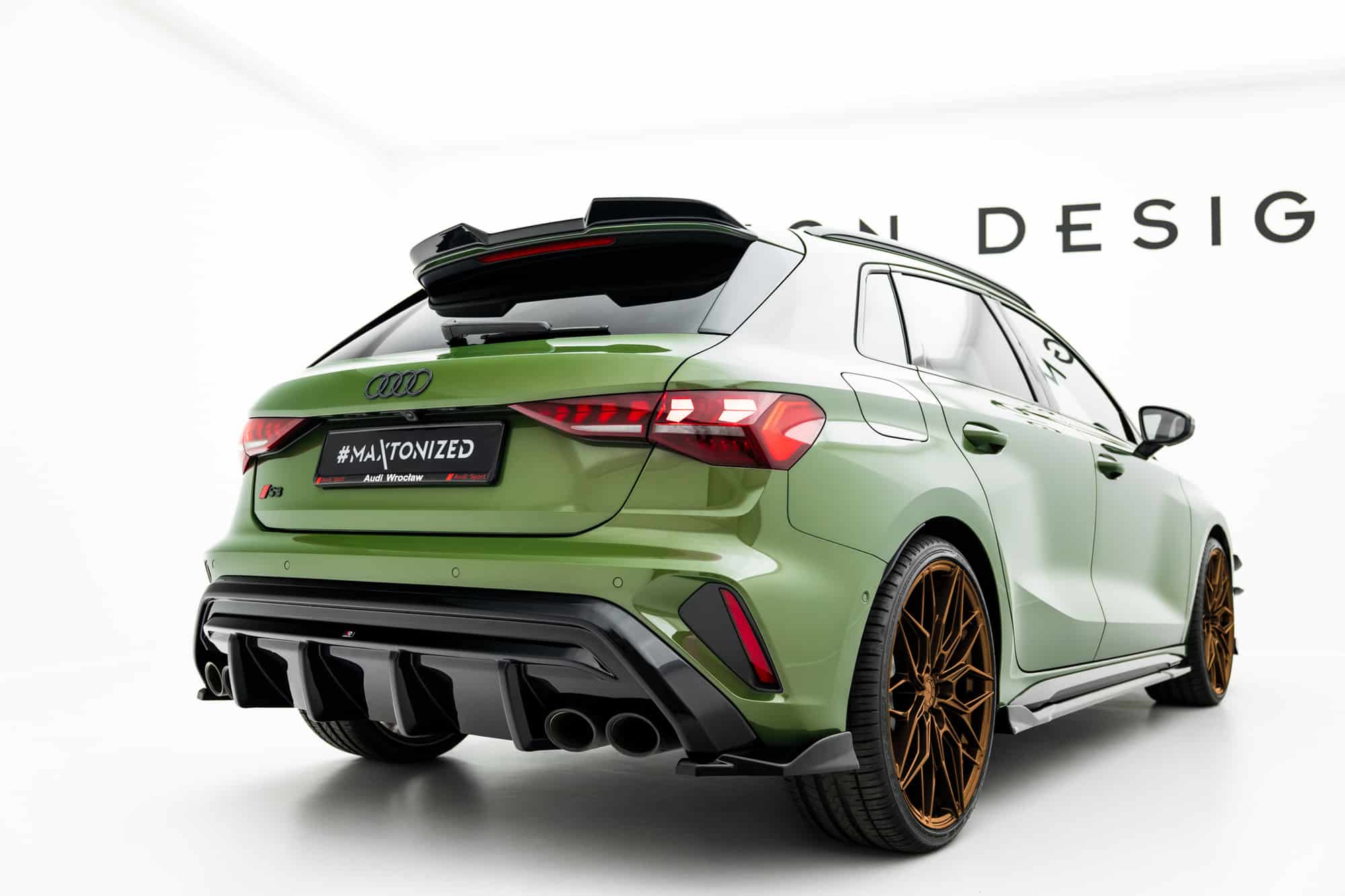 MAXTON DESIGN - Difúzor zadného nárazníka, Audi S3 Sportback 8Y Facelift, Čierny lesk – Obrázok 2