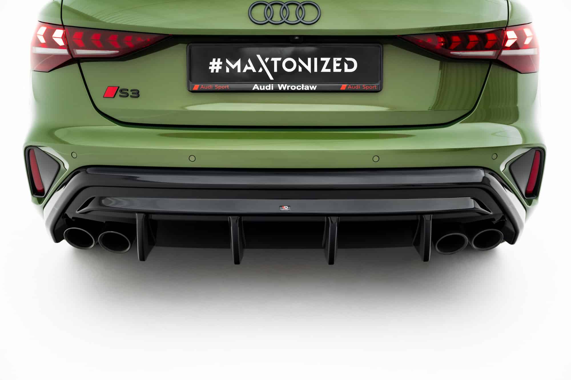 MAXTON DESIGN - Difúzor zadného nárazníka, Audi S3 Sportback 8Y Facelift, Čierny lesk – Obrázok 5