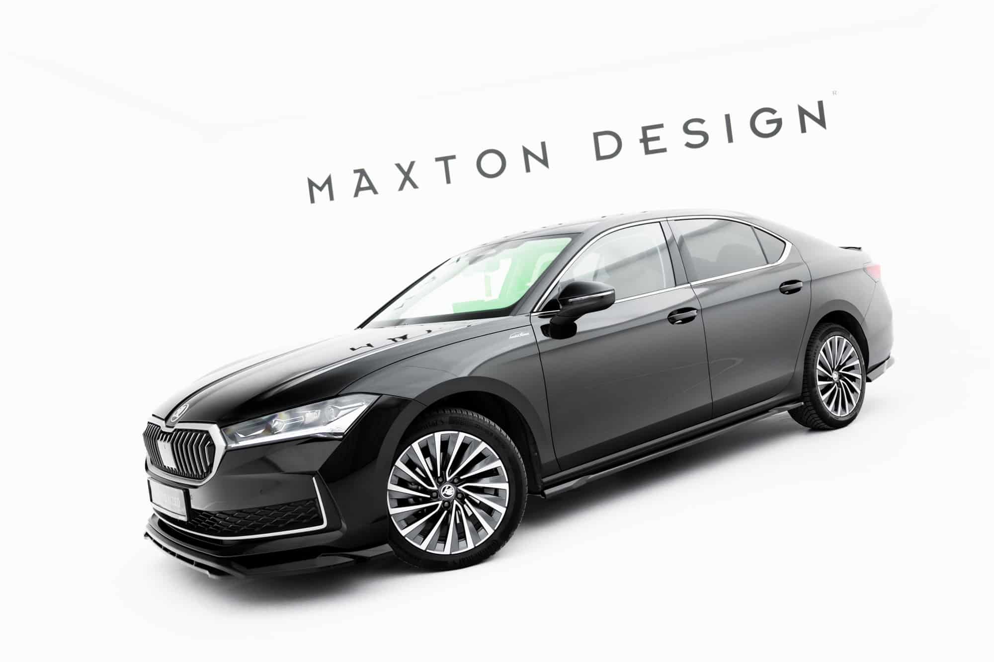 MAXTON DESIGN - Lišty pod bočné prahy V.1, Skoda Superb Mk4, Čierny lesk – Obrázok 2