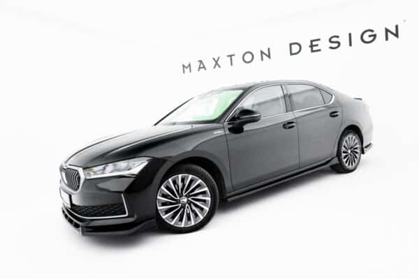MAXTON DESIGN - Lišty pod bočné prahy V.2, Skoda Superb Mk4, Čierny lesk – Obrázok 2