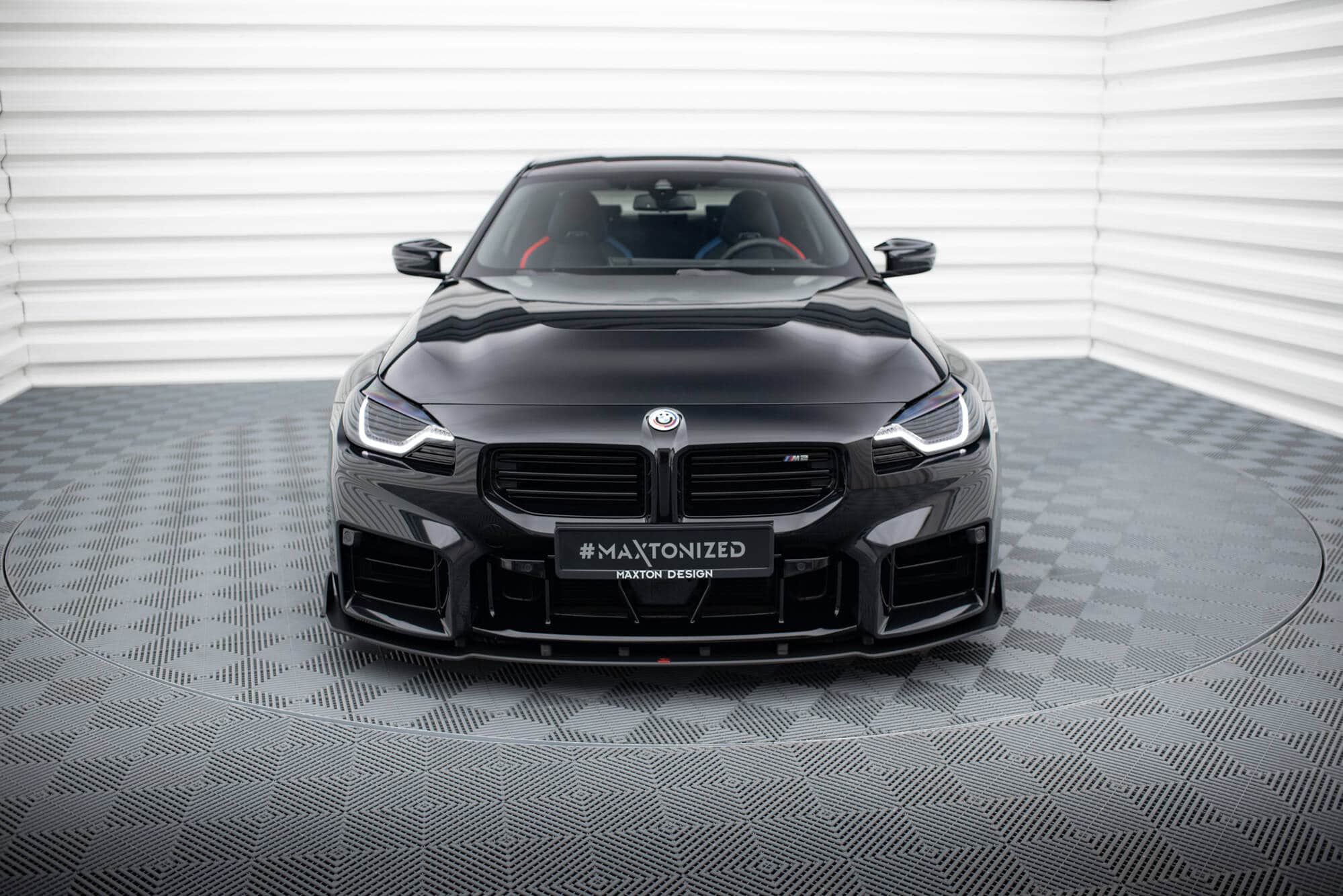 MAXTON DESIGN - Street Pro spoiler pod predný nárazník V.2, vhodné pre BMW M2 G87, Čierna Matná – Obrázok 2