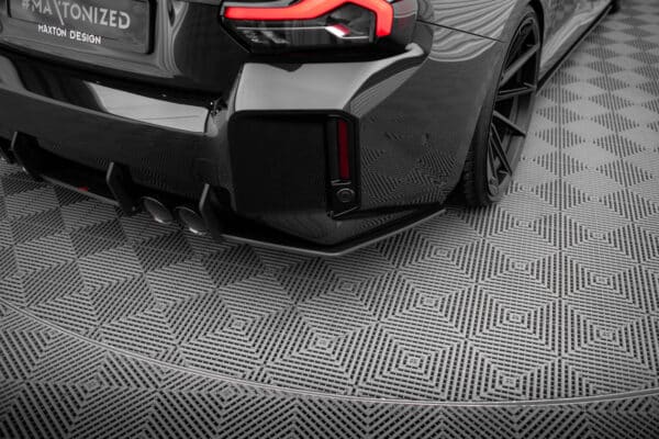 MAXTON DESIGN - Street Pro Bočné spoilere zadného nárazníka V.1, vhodné pre BMW M2 G87, Čierna Matná