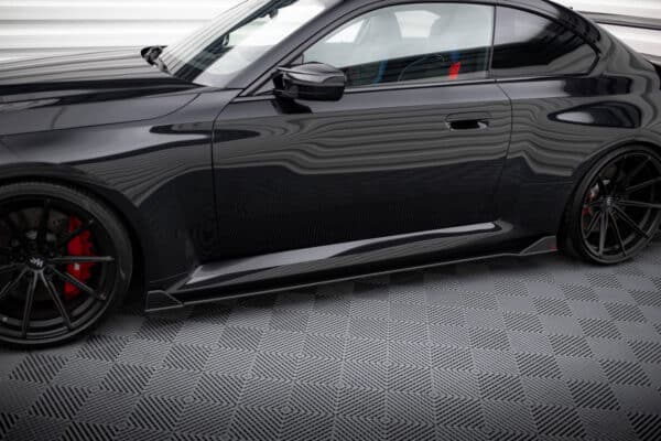 MAXTON DESIGN - Street Pro Lišty pod bočné prahy V.2, vhodné pre BMW M2 G87, Čierna Matná