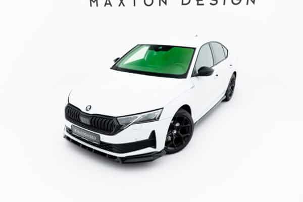 MAXTON DESIGN - Spoiler pod predný nárazník, Škoda Octavia Sportline Liftback / Combi Mk4 Facelift, Čierny lesk