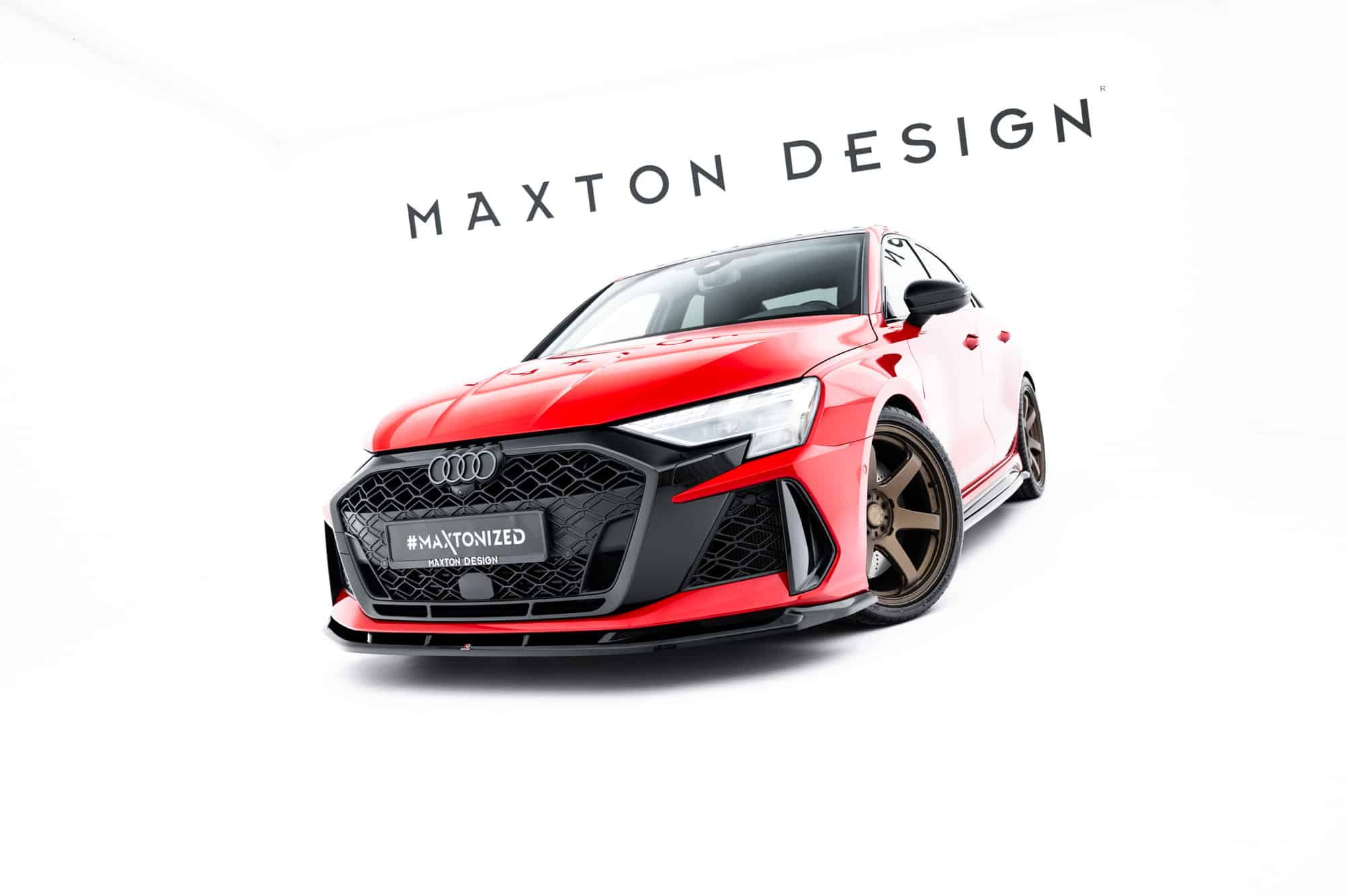 MAXTON DESIGN - Spoiler pod predný nárazník V.1 , Audi RS3 Sedan 8Y Facelift, Čierny lesk – Obrázok 6