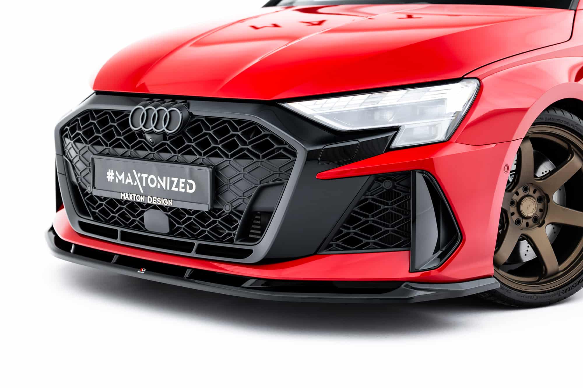 MAXTON DESIGN - Spoiler pod predný nárazník V.1 , Audi RS3 Sedan 8Y Facelift, Čierny lesk – Obrázok 5