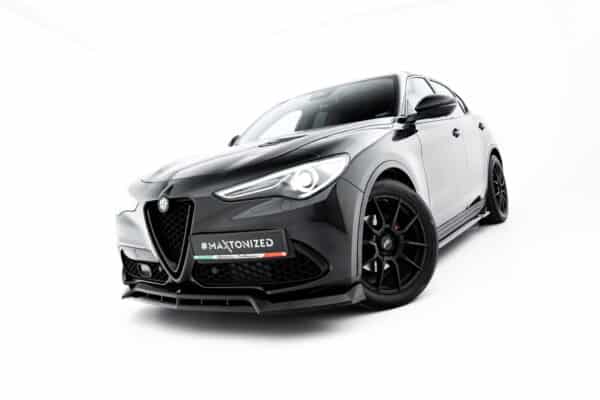 MAXTON DESIGN - Spoiler pod predný nárazník V.3, Alfa Romeo Stelvio Mk1 Čierny lesk