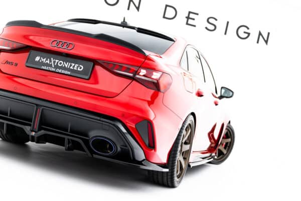 MAXTON DESIGN - Spoiler pod zadný nárazník, Audi RS3 Sedan 8Y Facelift, Čierny lesk