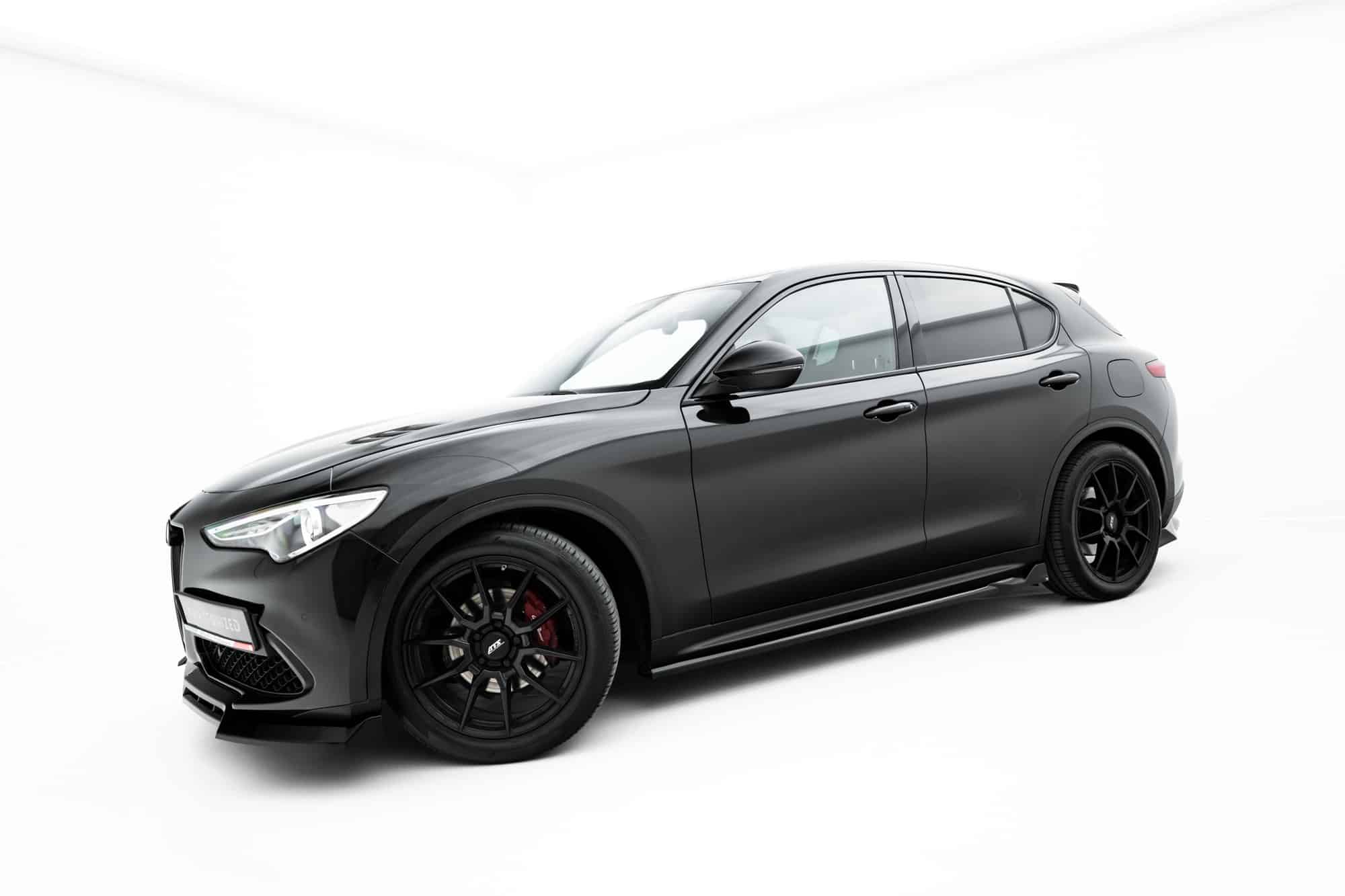 MAXTON DESIGN - Lišty pod bočné prahy V.2, Alfa Romeo Stelvio Mk1 Čierny lesk – Obrázok 2