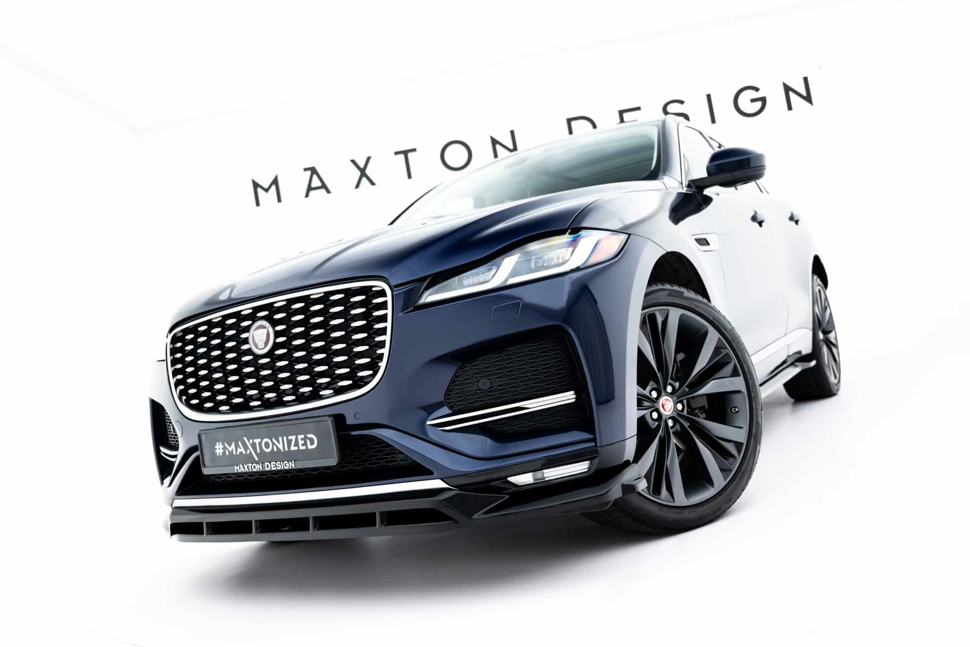 MAXTON DESIGN - Spoiler pod predný nárazník, Jaguar F-Pace R-Sport Mk1 Facelift, Čierny lesk