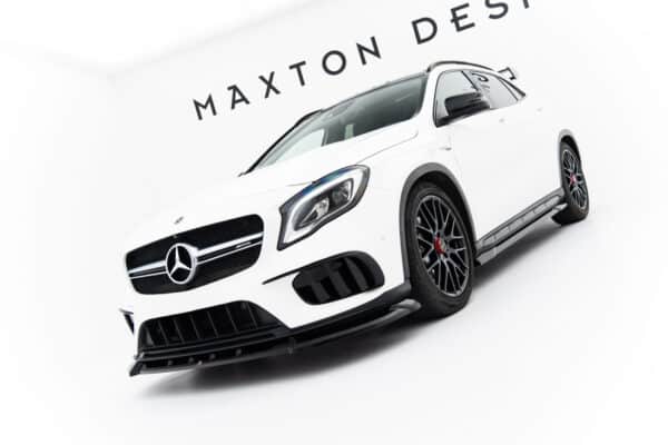MAXTON DESIGN - Spoiler pod predný nárazník, Mercedes-Benz GLA 45 AMG X156 Facelift, Čierny lesk